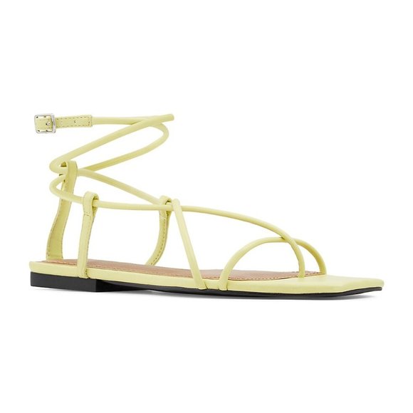 Who What Wear Zander strappy square toe sandals in lime - Picture 2 of 7